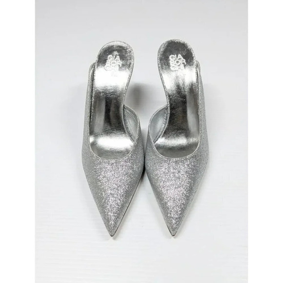 Gia Borghini Women's Abella Glitter Pointed Toe Heel Mules Size 37 (MSRP $550) - Picture 4 of 11